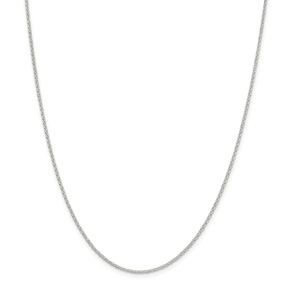 Alternate view of the 1.5mm Sterling Silver D/C Solid Open Cable Chain Necklace by The Black Bow Jewelry Co.