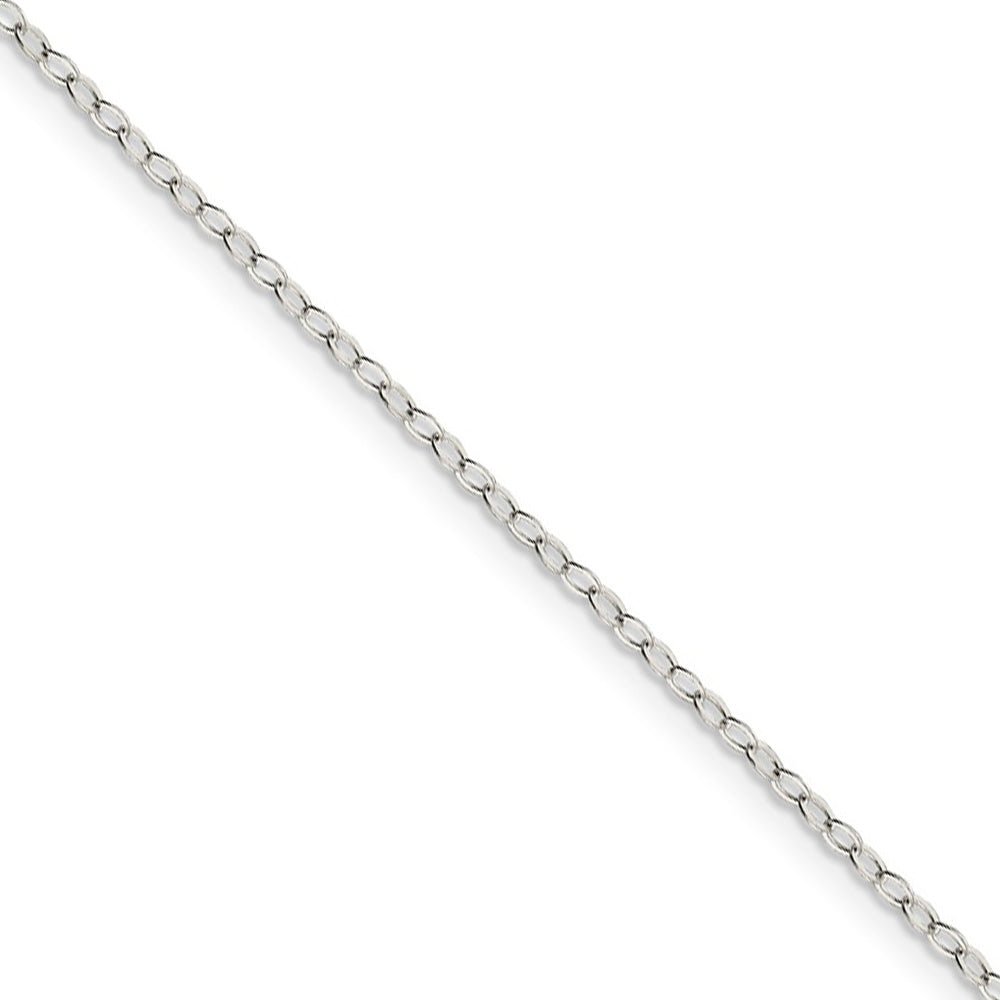 1.5mm Sterling Silver Flat Open Oval Cable Chain Necklace, Item C10360 by The Black Bow Jewelry Co.