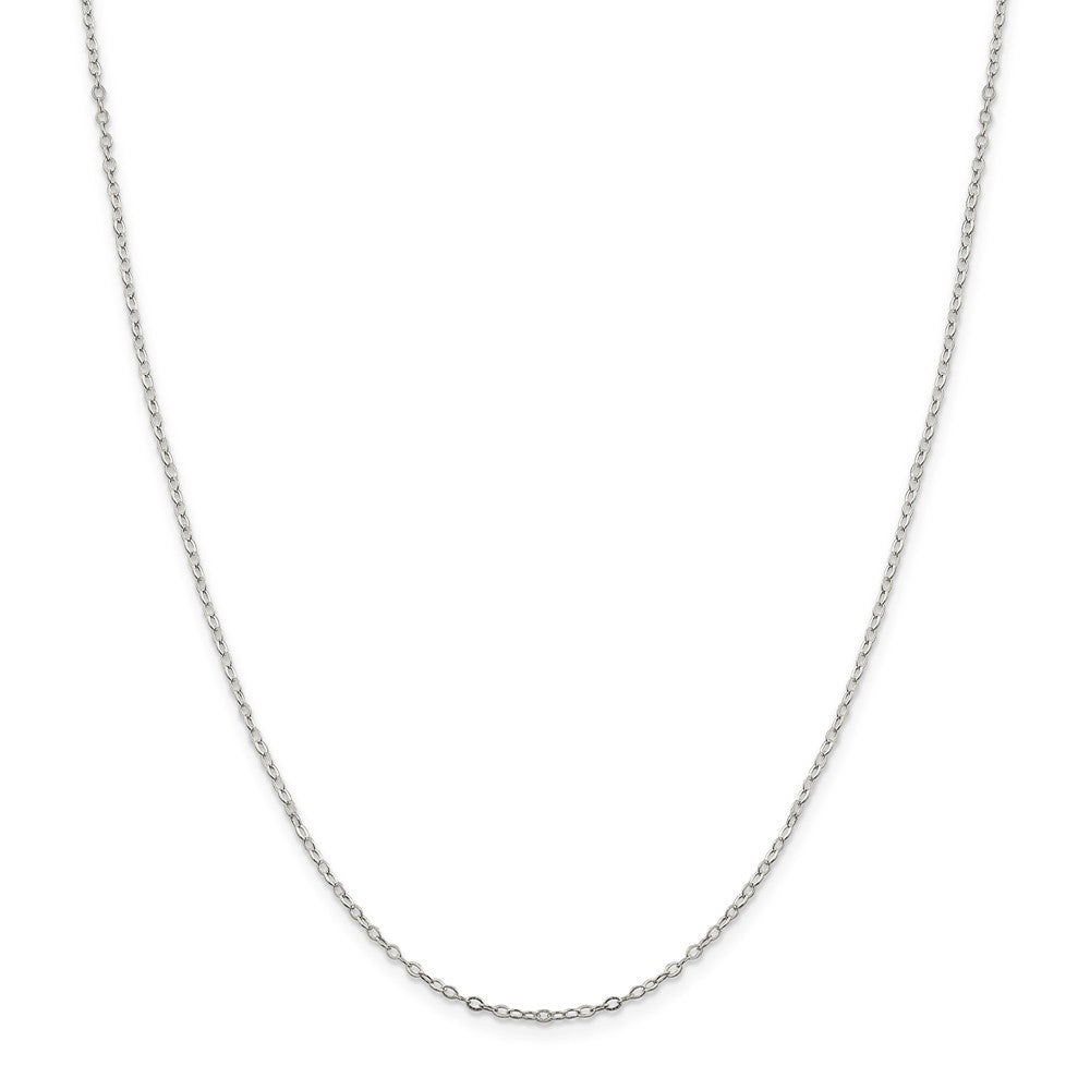 Alternate view of the 1.5mm Sterling Silver Flat Open Oval Cable Chain Necklace by The Black Bow Jewelry Co.