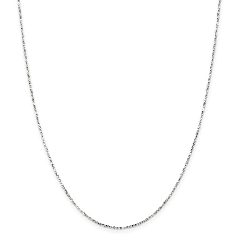 Alternate view of the 1mm Sterling Silver Solid Diamond Cut Cable Chain Necklace by The Black Bow Jewelry Co.