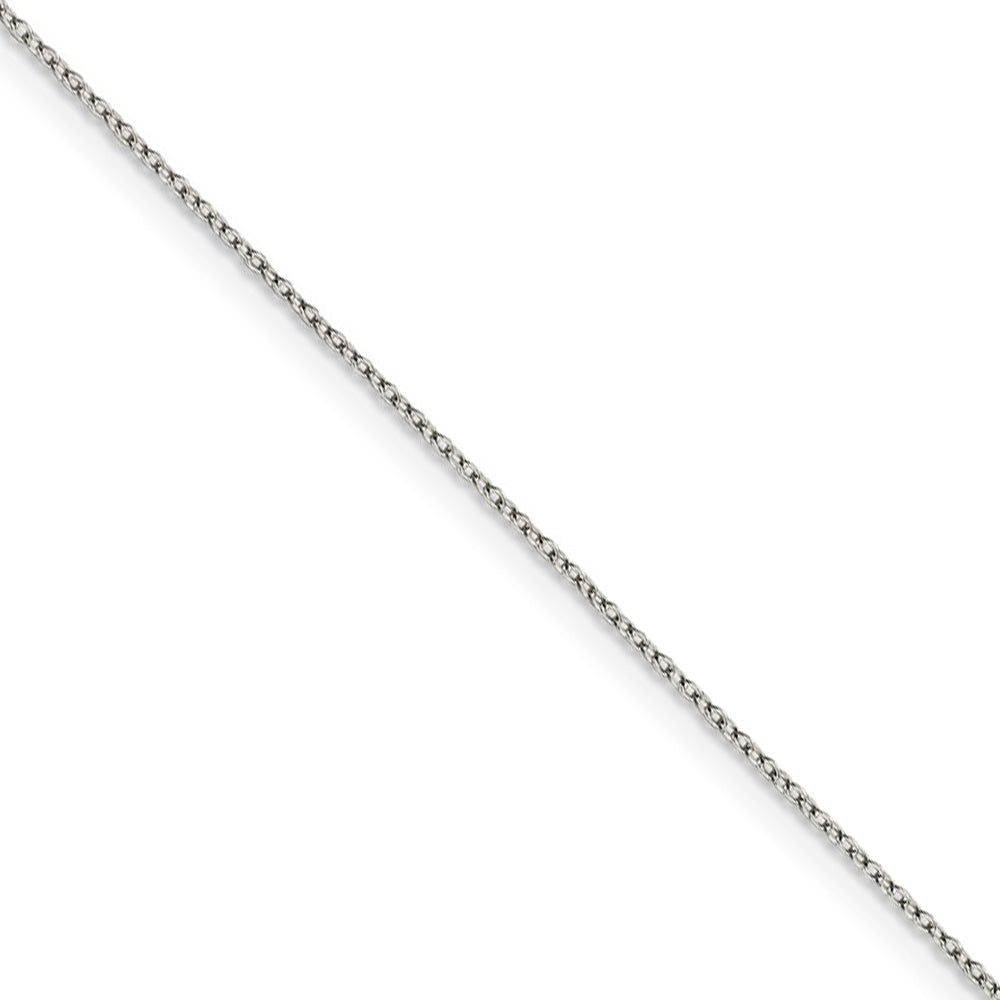 1mm Rhodium Plated Sterling Silver Solid Cable Chain Necklace, Item C10365 by The Black Bow Jewelry Co.