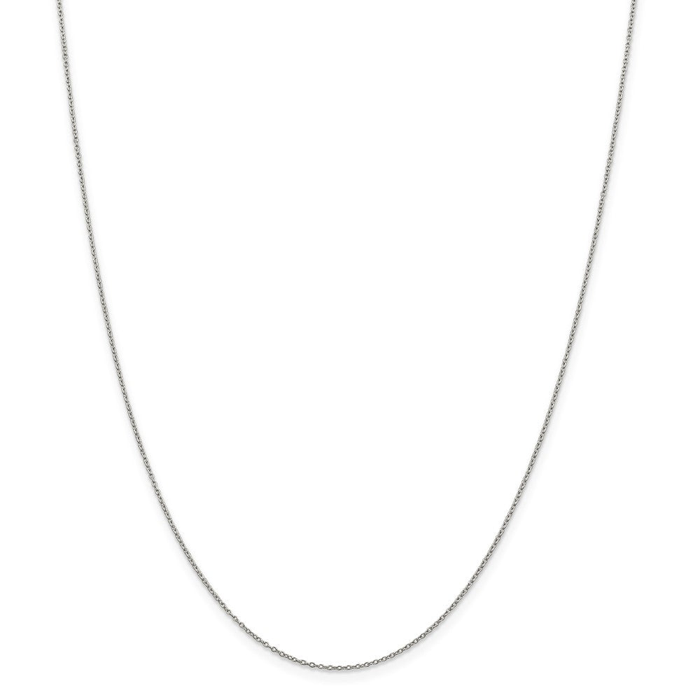 Alternate view of the 1mm Rhodium Plated Sterling Silver Solid Cable Chain Necklace by The Black Bow Jewelry Co.