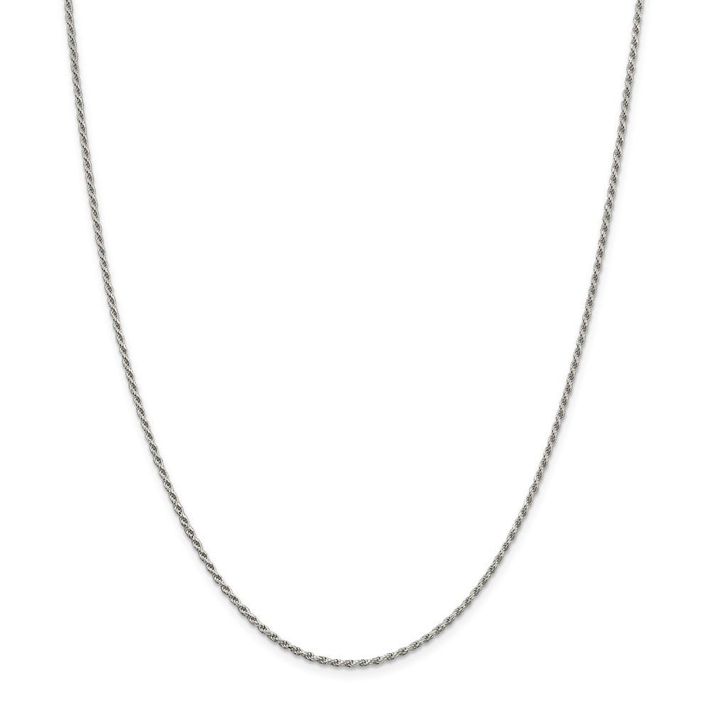 1.7mm Rhodium Plated Sterling Silver Solid D/C Rope Chain Necklace, Item C10371 by The Black Bow Jewelry Co.