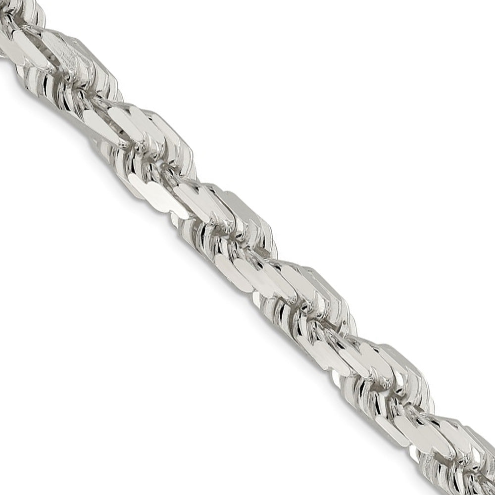 Men's 10.25mm Sterling Silver Solid Diamond Cut Rope Chain Necklace