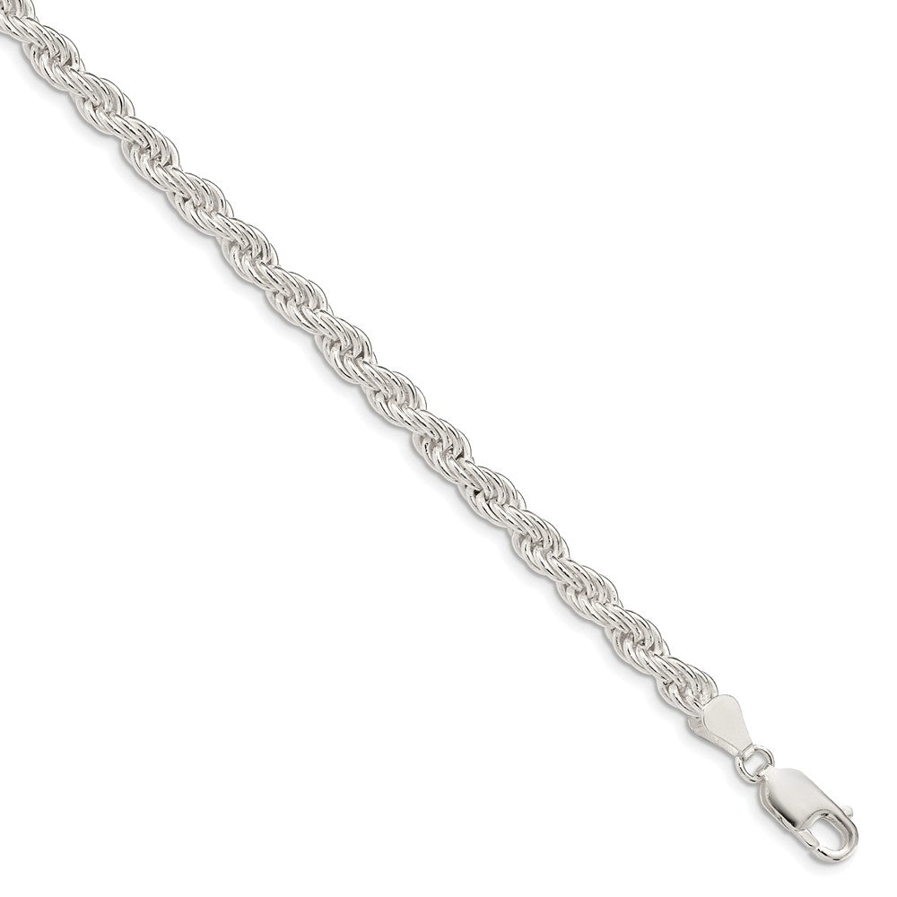 5mm Sterling Silver Classic Solid Rope Chain Necklace - The Black