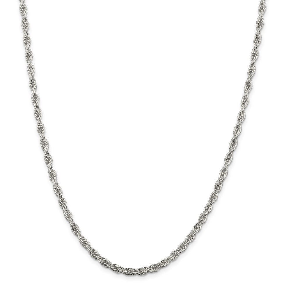 Alternate view of the 3.75mm Sterling Silver Solid Loose Rope Chain Necklace by The Black Bow Jewelry Co.