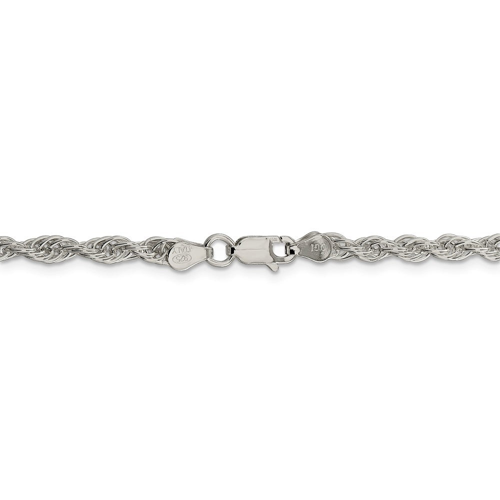 Alternate view of the 3.75mm Sterling Silver Solid Loose Rope Chain Necklace by The Black Bow Jewelry Co.