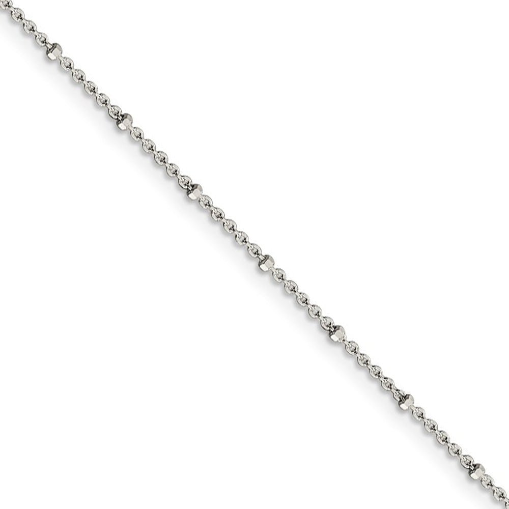 1.25mm Sterling Silver Solid Beaded Rolo Chain Necklace, Item C10396 by The Black Bow Jewelry Co.