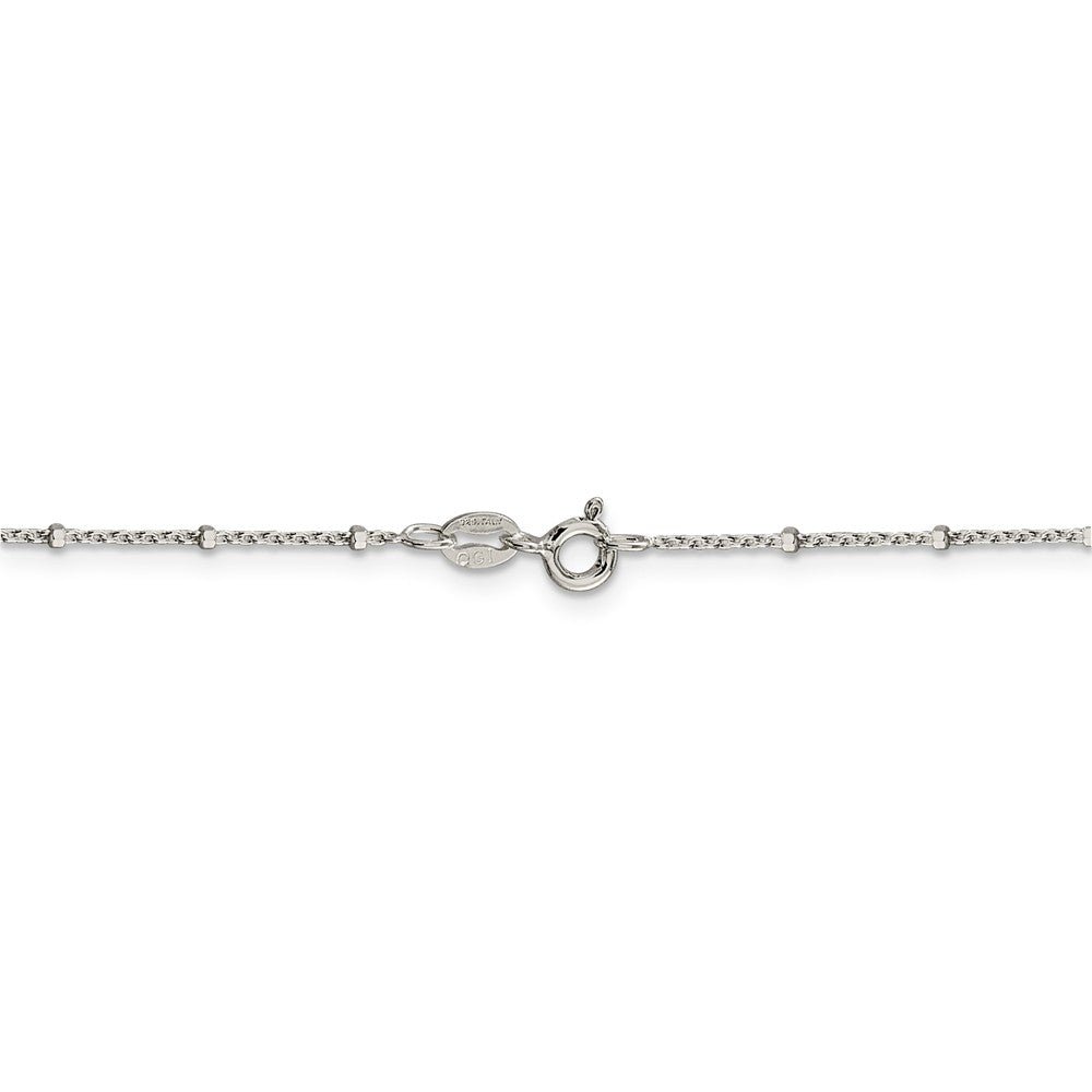 Alternate view of the 1.25mm Sterling Silver Solid Beaded Rolo Chain Necklace by The Black Bow Jewelry Co.