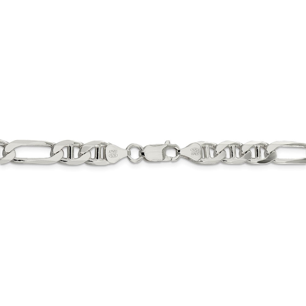 Alternate view of the Mens 7.5mm Sterling Silver Solid Figaro Anchor Chain Necklace by The Black Bow Jewelry Co.