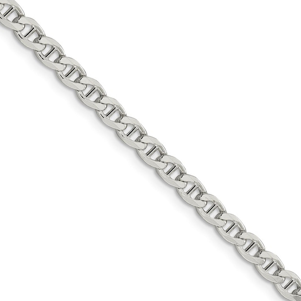 4.1mm Sterling Silver Solid Flat Cuban Anchor Chain Necklace, Item C10402 by The Black Bow Jewelry Co.