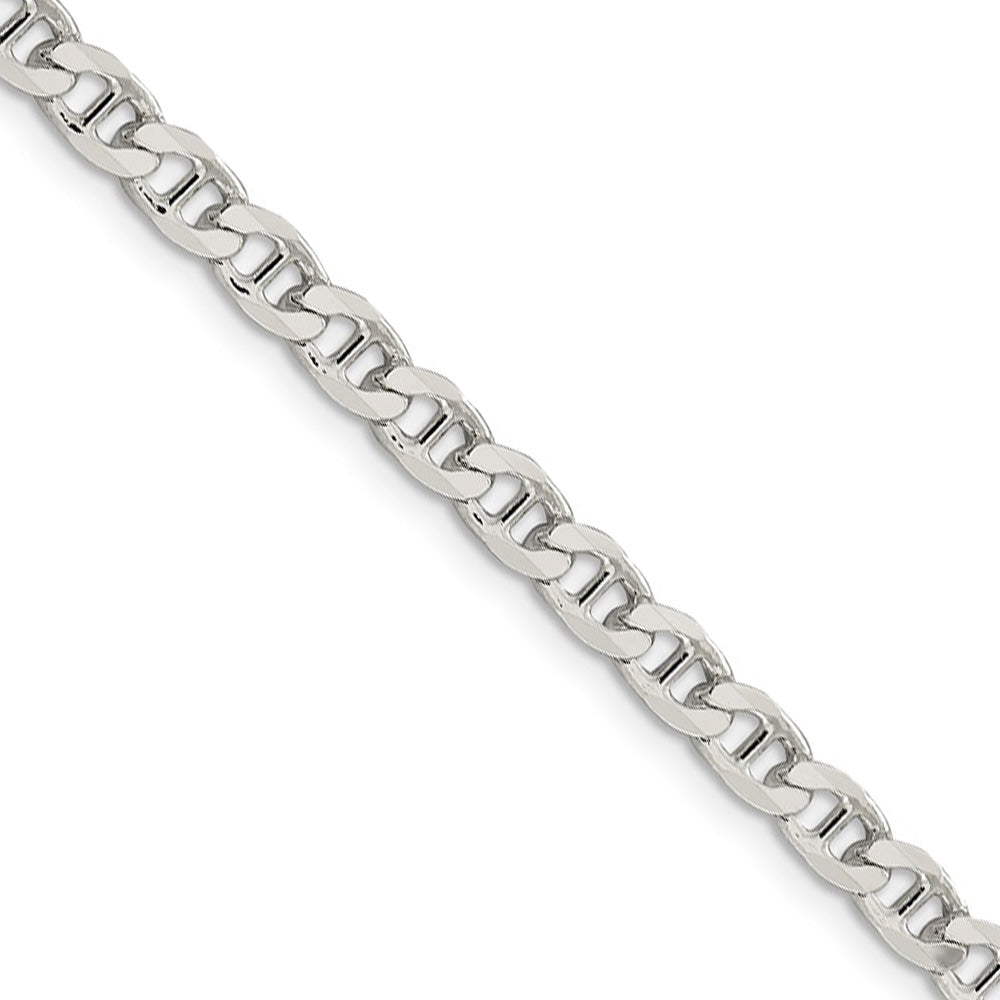 4.6mm Sterling Silver Solid Flat Cuban Anchor Chain Necklace, Item C10403 by The Black Bow Jewelry Co.