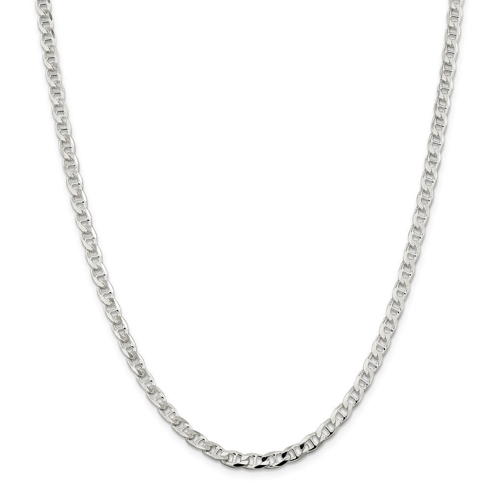 Alternate view of the 4.6mm Sterling Silver Solid Flat Cuban Anchor Chain Necklace by The Black Bow Jewelry Co.