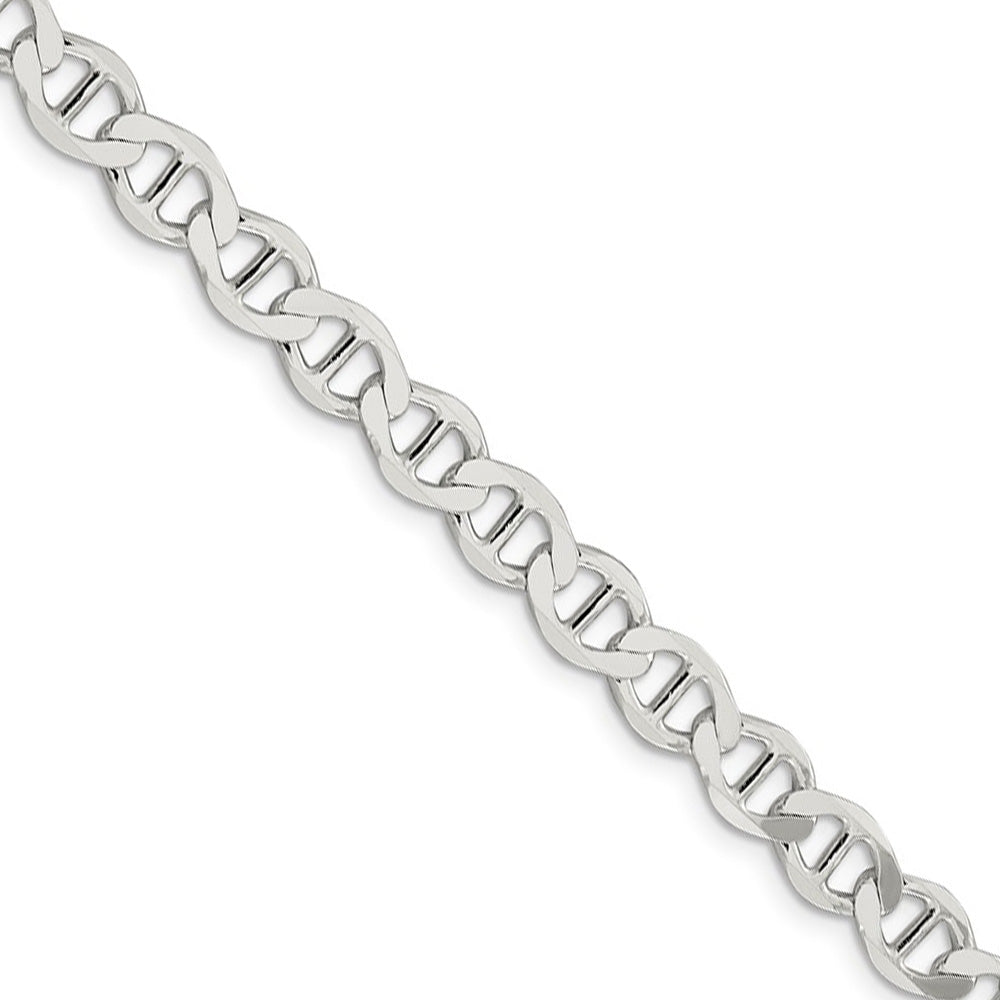 Mens 7mm Sterling Silver Hollow Flat Anchor Chain Necklace, Item C10409 by The Black Bow Jewelry Co.
