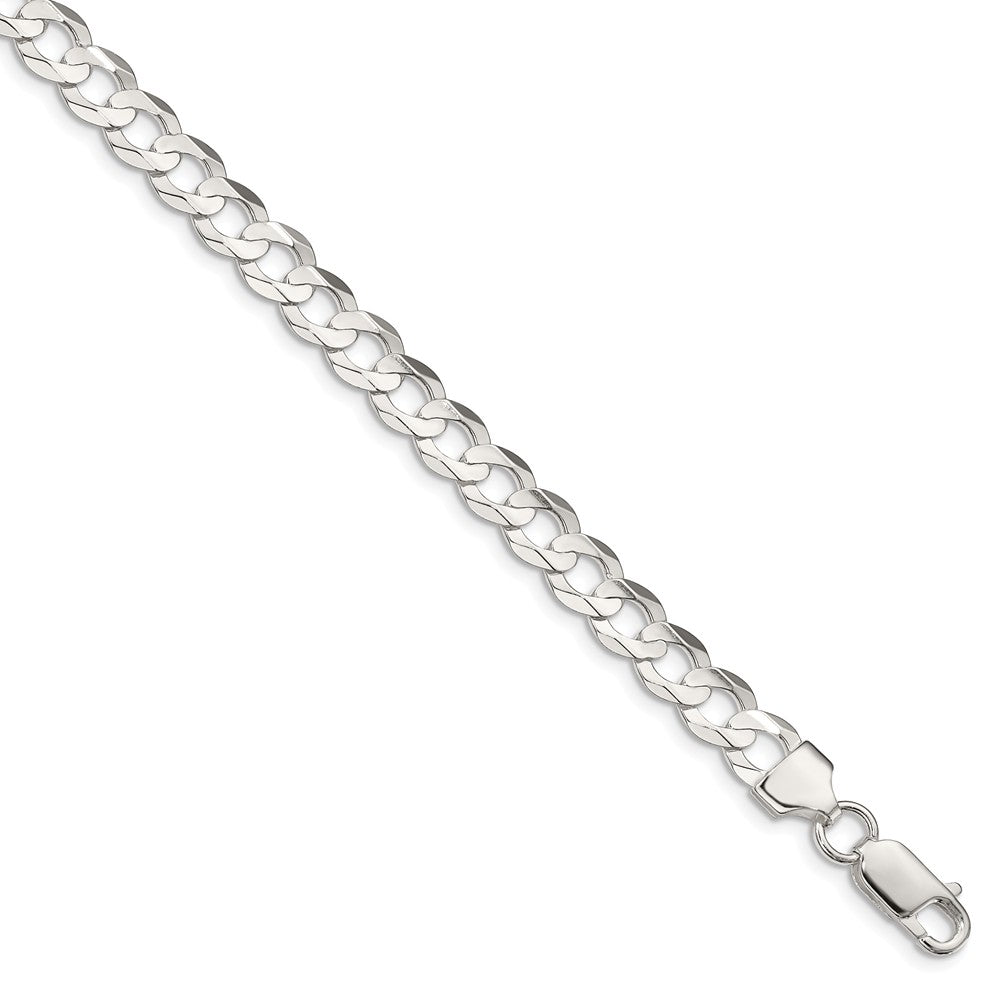 Men's 7.0mm Solid Concave Curb Chain Necklace in 10K Gold - 22