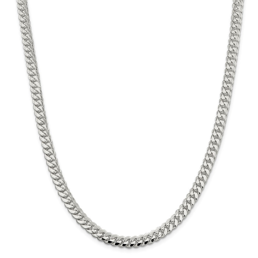 Alternate view of the Men&#39;s 6.5mm Sterling Silver Solid Domed Curb Chain Necklace by The Black Bow Jewelry Co.