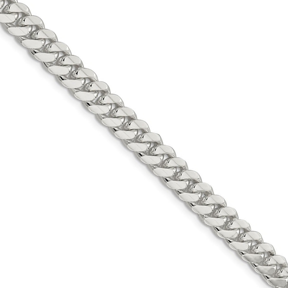 Mens 7.25mm Sterling Silver Solid Domed Curb Chain Necklace, Item C10427 by The Black Bow Jewelry Co.