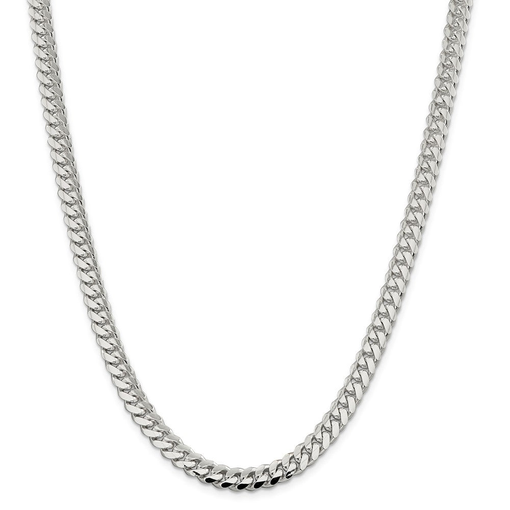 Alternate view of the Mens 7.25mm Sterling Silver Solid Domed Curb Chain Necklace by The Black Bow Jewelry Co.