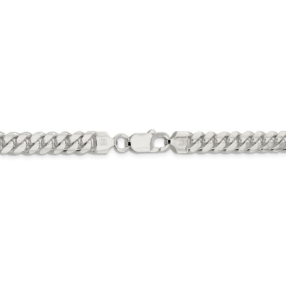 Alternate view of the Mens 7.25mm Sterling Silver Solid Domed Curb Chain Necklace by The Black Bow Jewelry Co.