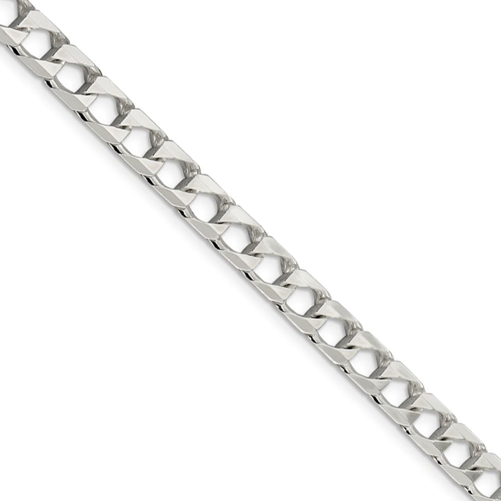 Men&#39;s 6.25mm Sterling Silver Flat Square Curb Chain Necklace, Item C10435 by The Black Bow Jewelry Co.