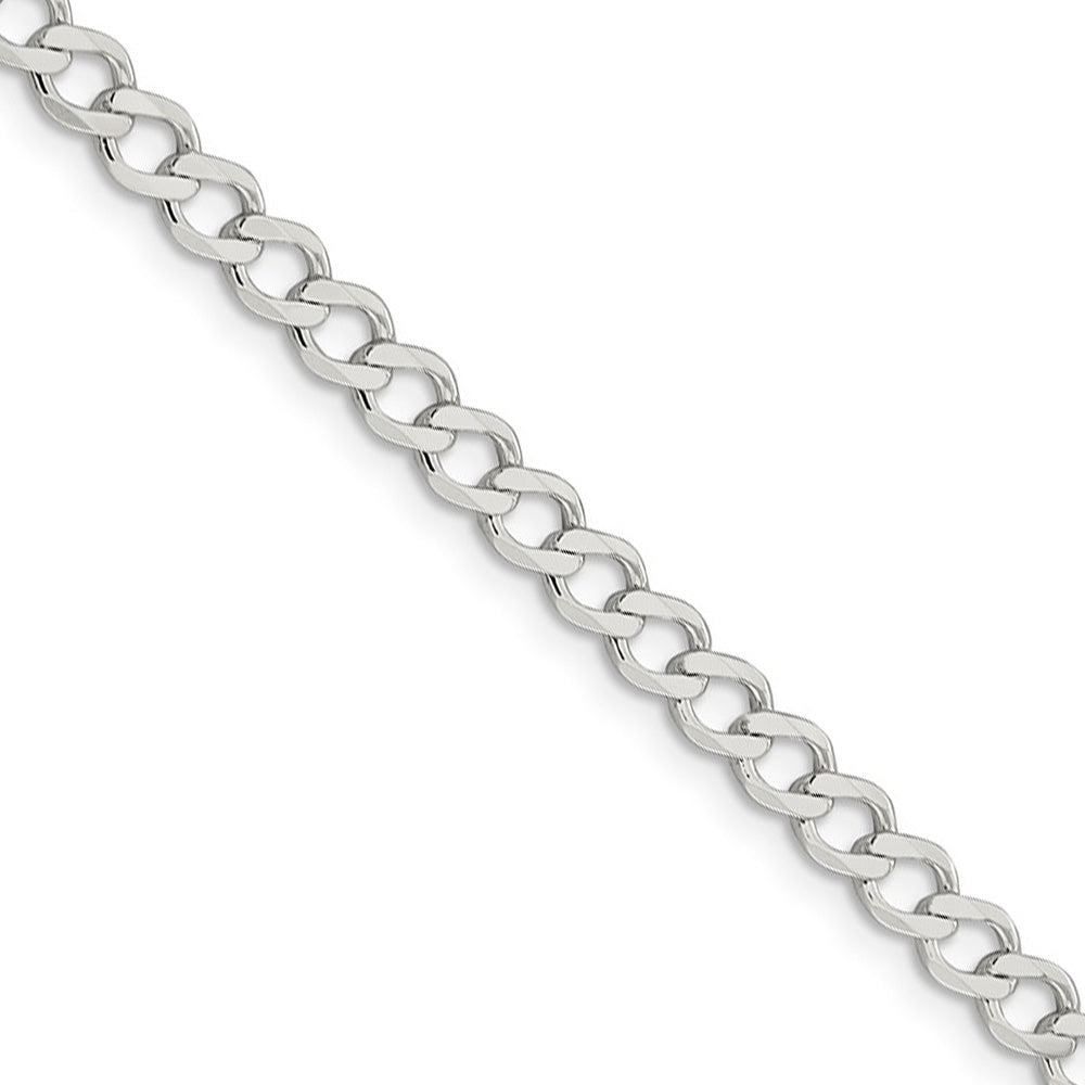 4.5mm Sterling Silver Hollow Flat Open Curb Chain Necklace, Item C10438 by The Black Bow Jewelry Co.