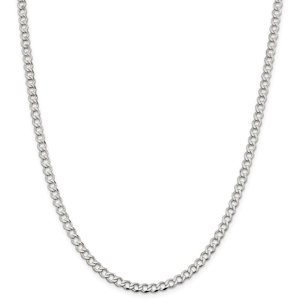 Alternate view of the 4.5mm Sterling Silver Hollow Flat Open Curb Chain Necklace by The Black Bow Jewelry Co.