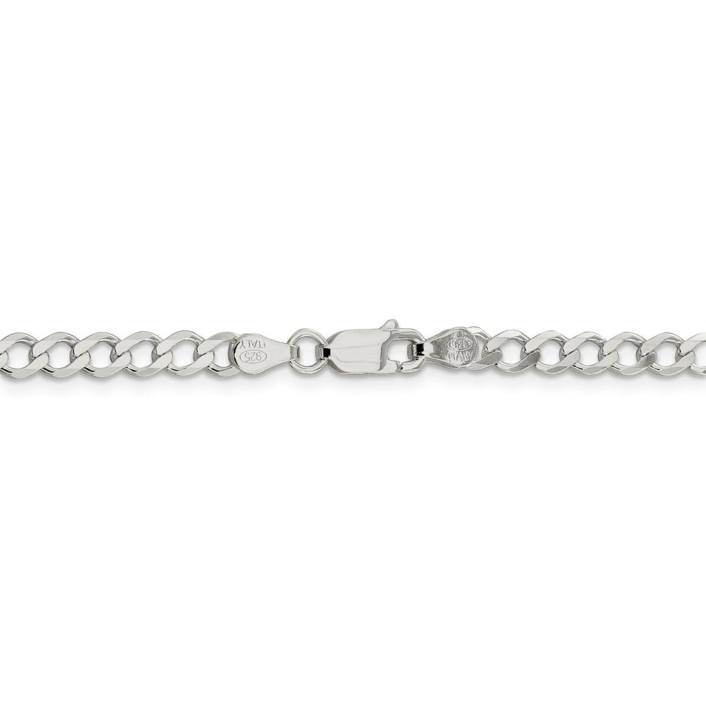 Alternate view of the 4.5mm Sterling Silver Hollow Flat Open Curb Chain Necklace by The Black Bow Jewelry Co.