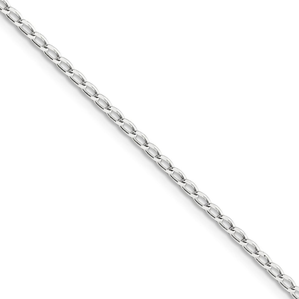 2mm Sterling Silver Solid Open Curb Chain Necklace, Item C10450 by The Black Bow Jewelry Co.