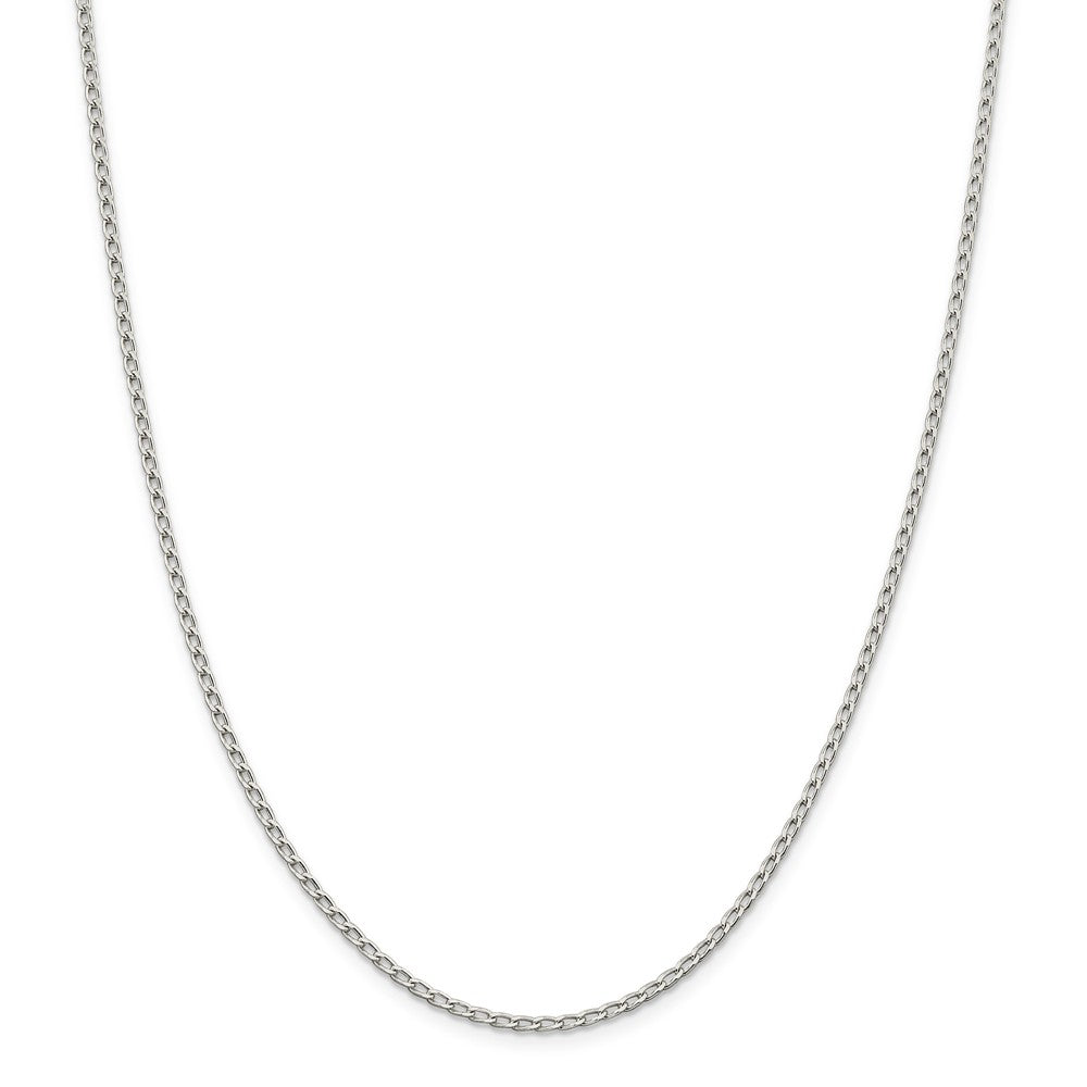 Alternate view of the 2mm Sterling Silver Solid Open Curb Chain Necklace by The Black Bow Jewelry Co.