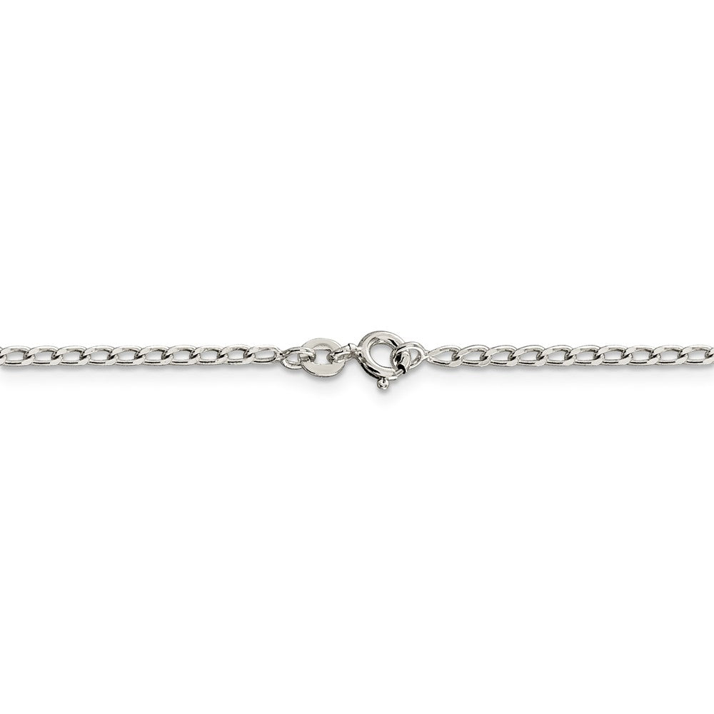 Alternate view of the 2mm Sterling Silver Solid Open Curb Chain Necklace by The Black Bow Jewelry Co.