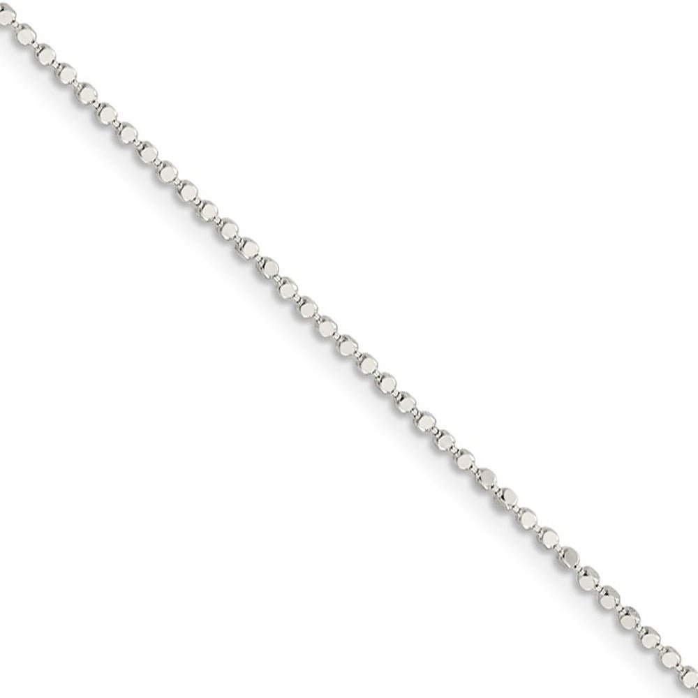 1.1mm Sterling Silver Solid Square Beaded Chain Necklace, Item C10451 by The Black Bow Jewelry Co.