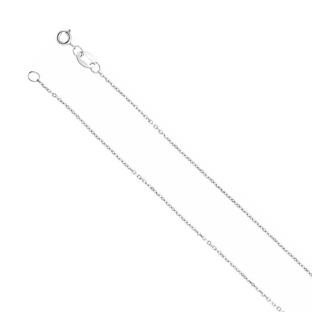 1mm Rhodium Plated Sterling Silver D/C Solid Cable Chain Necklace, Item C10467 by The Black Bow Jewelry Co.