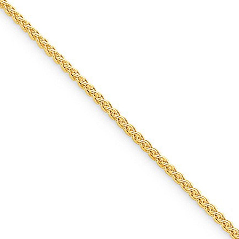 1.5mm 14k Yellow Gold Plate Sterling Silver Solid Spiga Chain Necklace, Item C10484 by The Black Bow Jewelry Co.