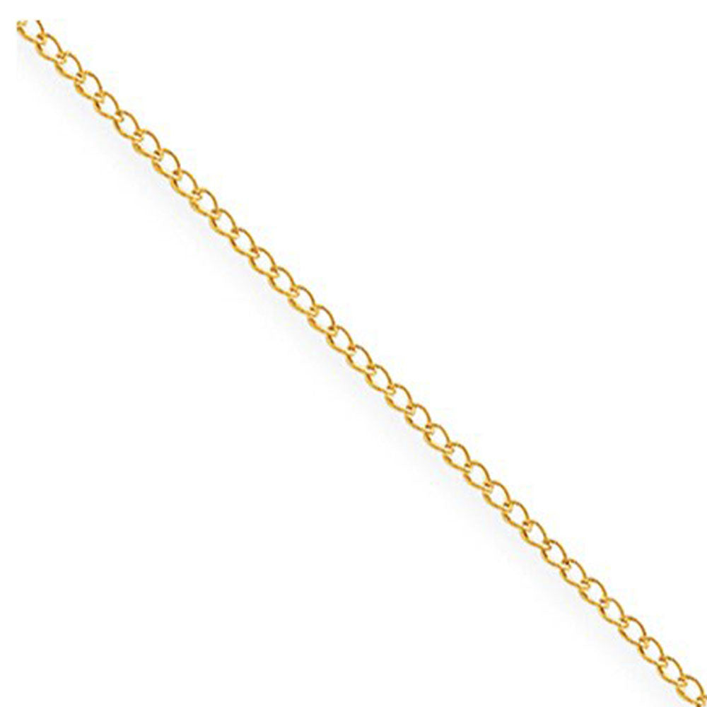 1mm 14k Yellow Gold Plated Sterling Silver Solid Curb Chain Necklace, Item C10485 by The Black Bow Jewelry Co.