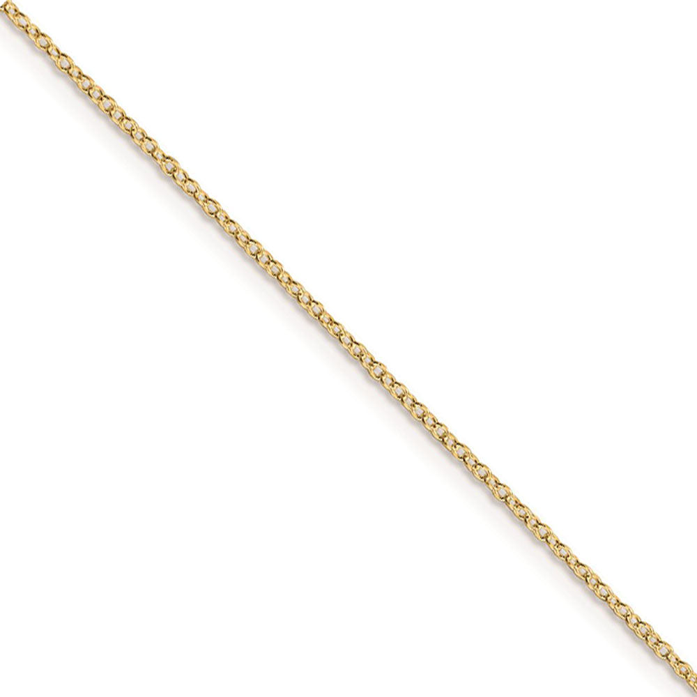 1mm 14k Yellow Gold Plated Sterling Silver Cable Chain Necklace, 18 In, Item C10492 by The Black Bow Jewelry Co.