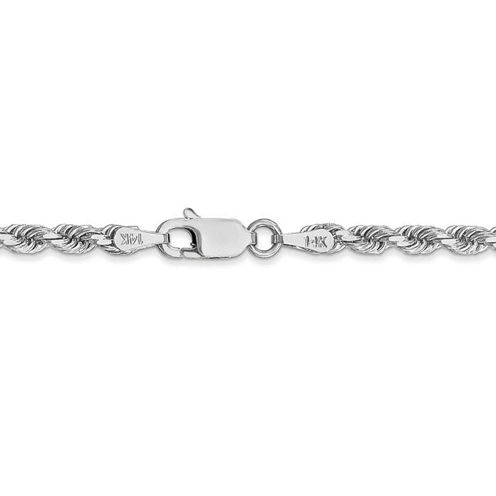 Alternate view of the 3.75mm 14K White Gold Diamond Cut Solid Rope Chain Necklace by The Black Bow Jewelry Co.