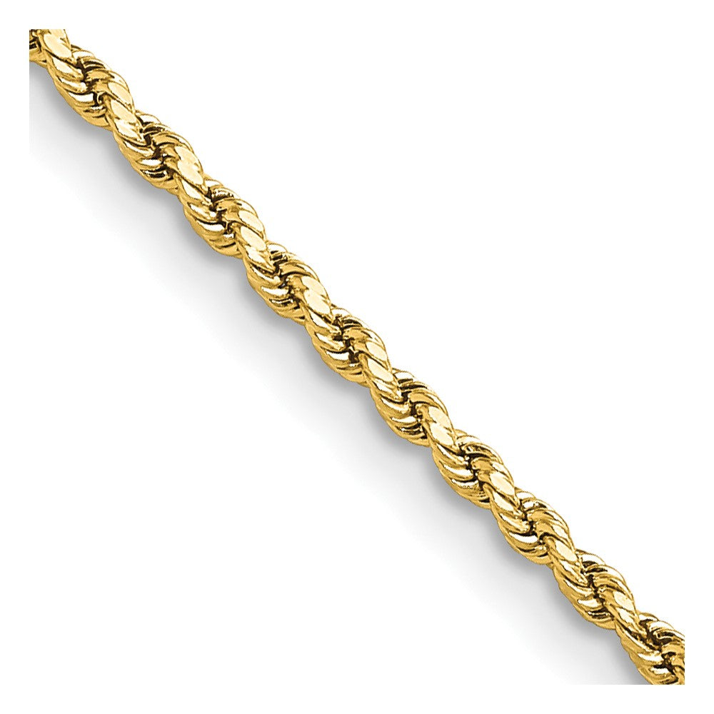 2mm 14K Yellow Gold Diamond Cut Hollow Rope Chain Necklace, Item C10502 by The Black Bow Jewelry Co.
