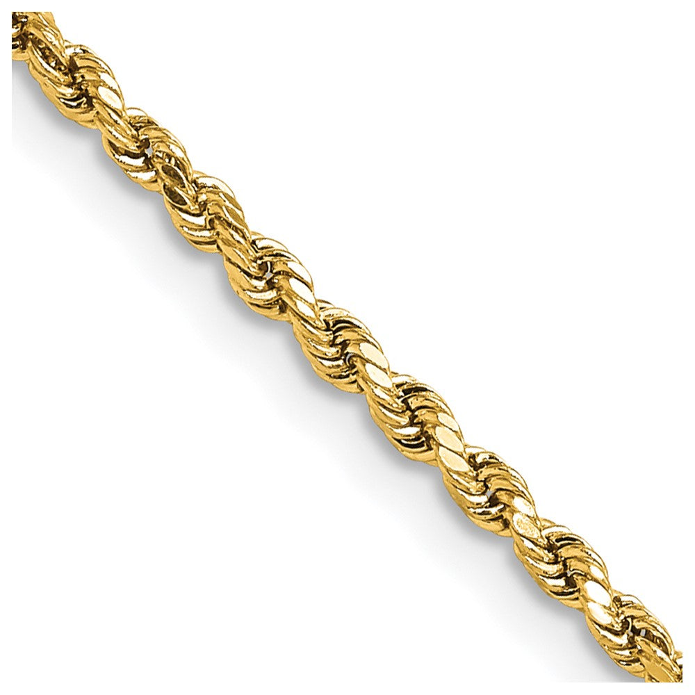 2.25mm 14K Yellow Gold Diamond Cut Hollow Rope Chain Necklace, Item C10503 by The Black Bow Jewelry Co.