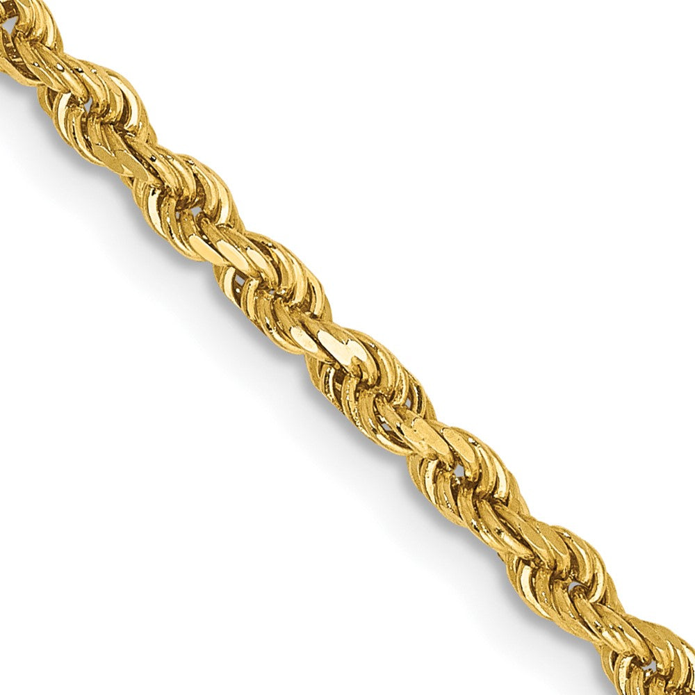 2.5mm 14K Yellow Gold Diamond Cut Hollow Rope Chain Necklace, Item C10504 by The Black Bow Jewelry Co.