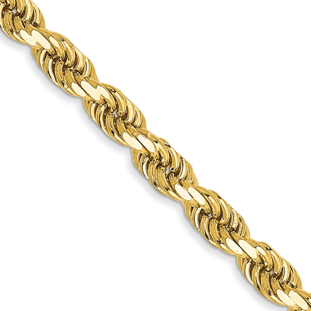 Men's Solid Gold Necklace, 14K Yg, Rope Chain 24 3.5mm