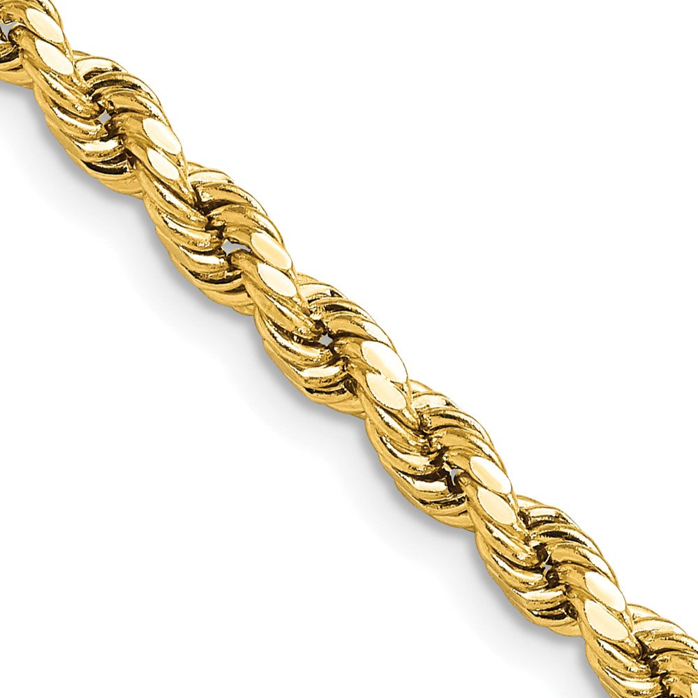 4mm 14K Yellow Gold Diamond Cut Hollow Rope Chain Necklace, Item C10507 by The Black Bow Jewelry Co.