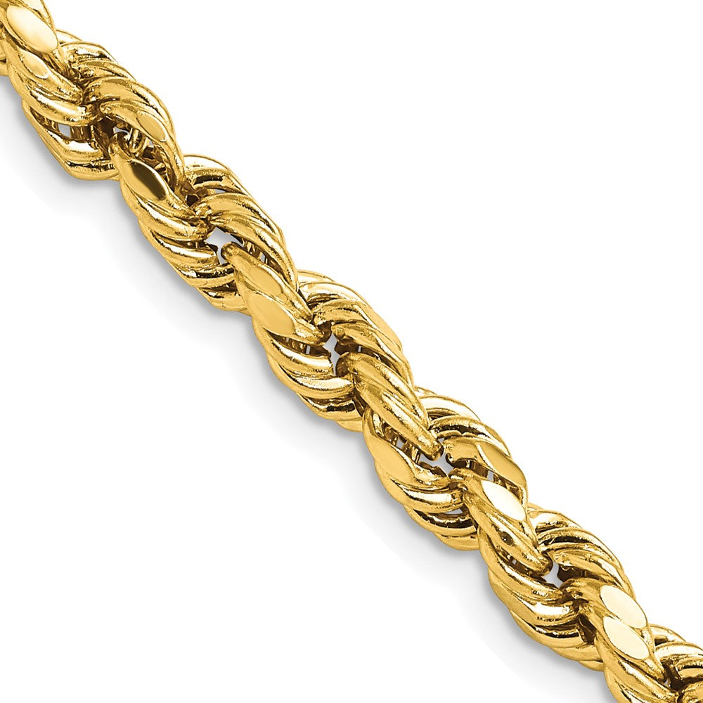 5.5mm 14K Yellow Gold Diamond Cut Hollow Rope Chain Necklace, Item C10509 by The Black Bow Jewelry Co.