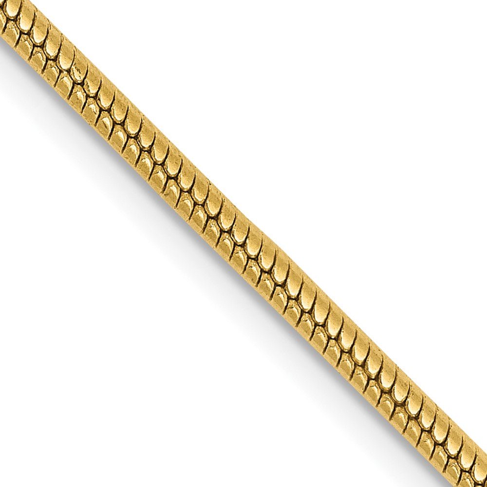 1.8mm 14K Yellow Gold Solid Round Snake Chain Necklace, Item C10513 by The Black Bow Jewelry Co.