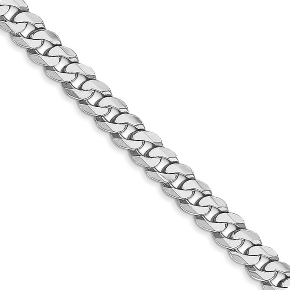 4.3mm, 14K White Gold, Solid Miami Cuban (Curb) Chain Bracelet, Item C10515-B by The Black Bow Jewelry Co.