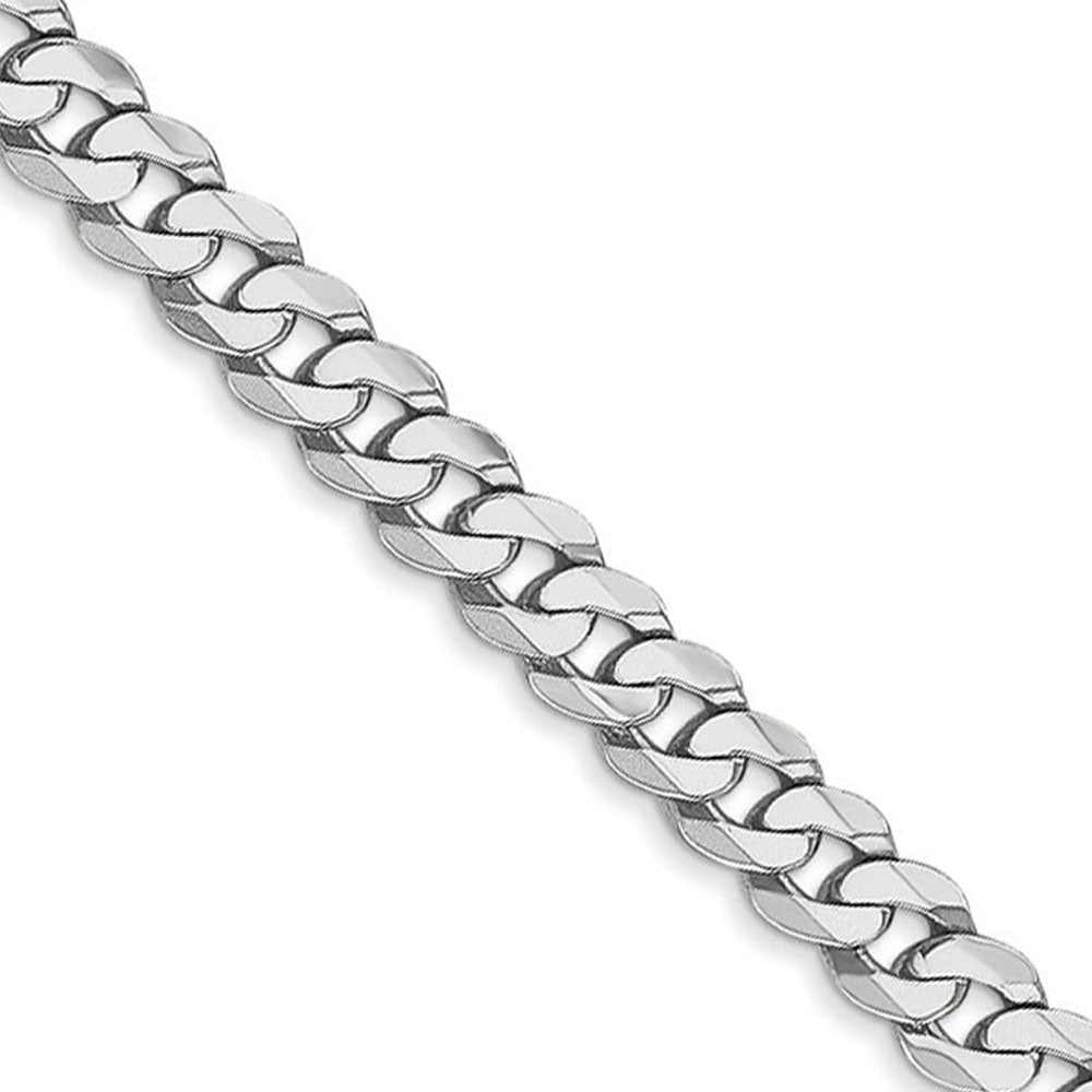 5.5mm, 14K White Gold, Solid Miami Cuban (Curb) Chain Necklace, Item C10517 by The Black Bow Jewelry Co.