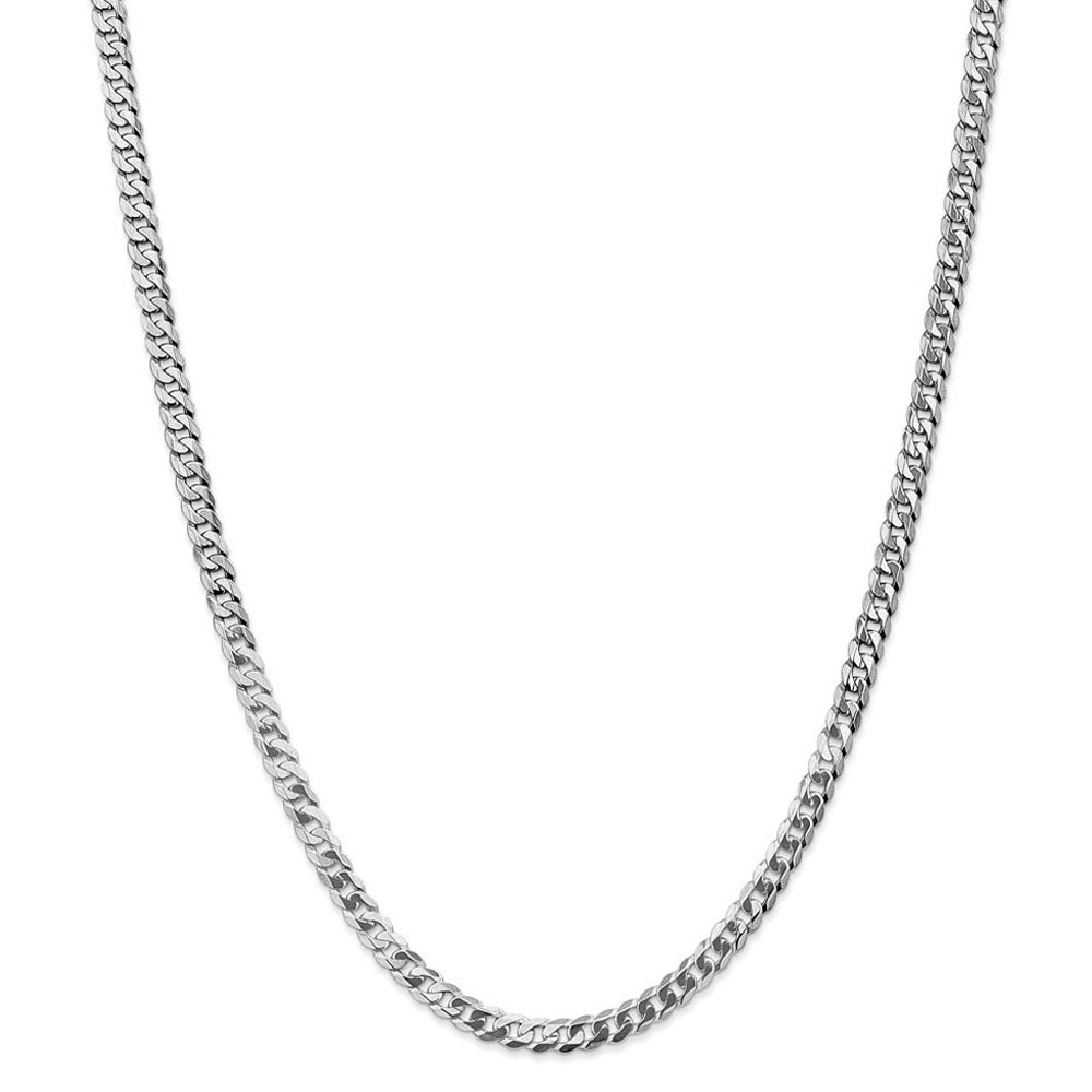 Alternate view of the 5.5mm, 14K White Gold, Solid Miami Cuban (Curb) Chain Necklace by The Black Bow Jewelry Co.