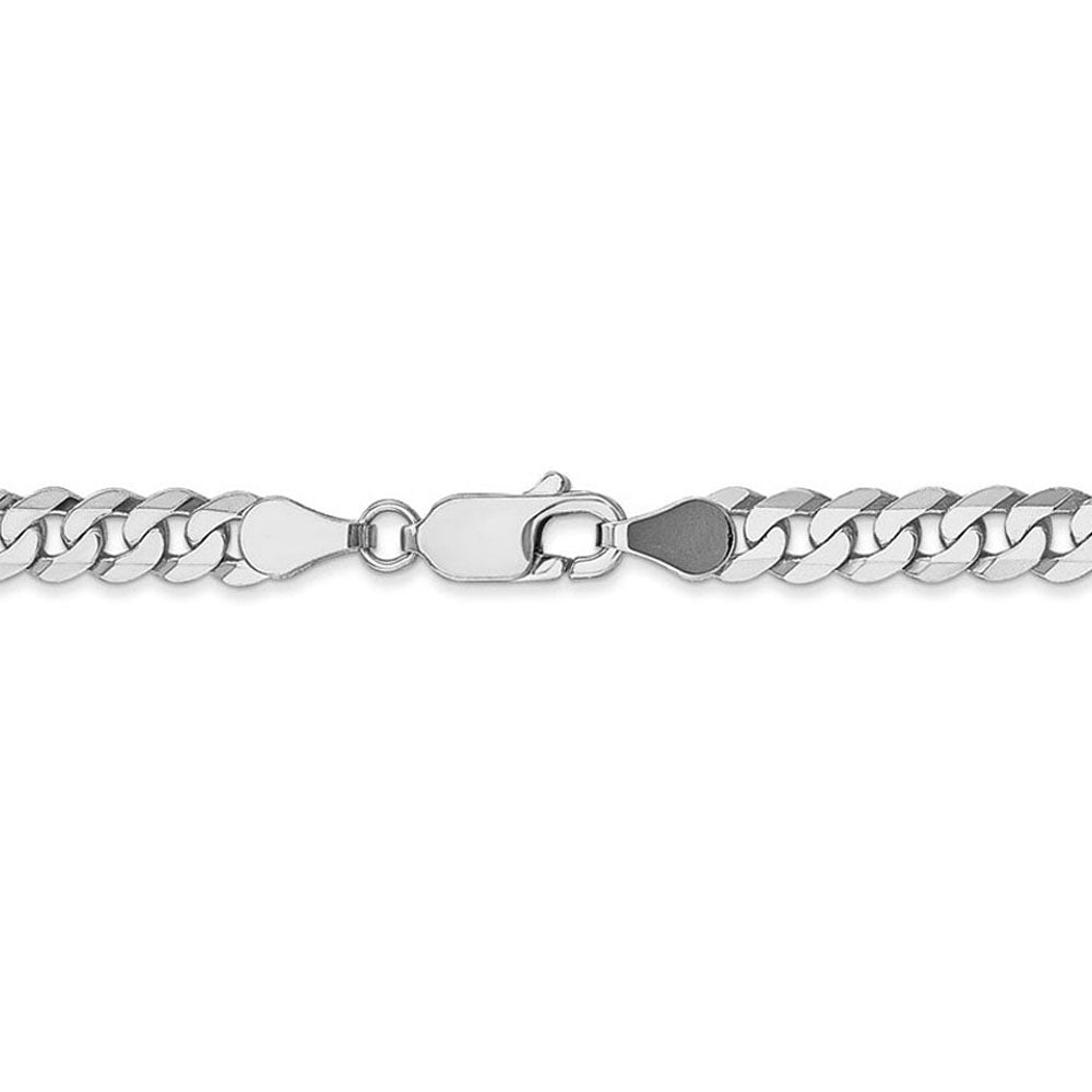 Alternate view of the 5.5mm, 14K White Gold, Solid Miami Cuban (Curb) Chain Bracelet by The Black Bow Jewelry Co.
