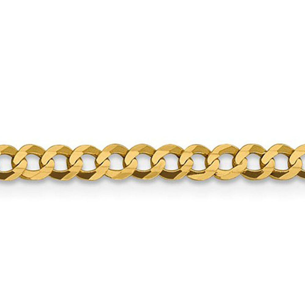 Alternate view of the 3.75mm 14K Yellow Gold Solid Lightweight Flat Curb Chain Necklace by The Black Bow Jewelry Co.
