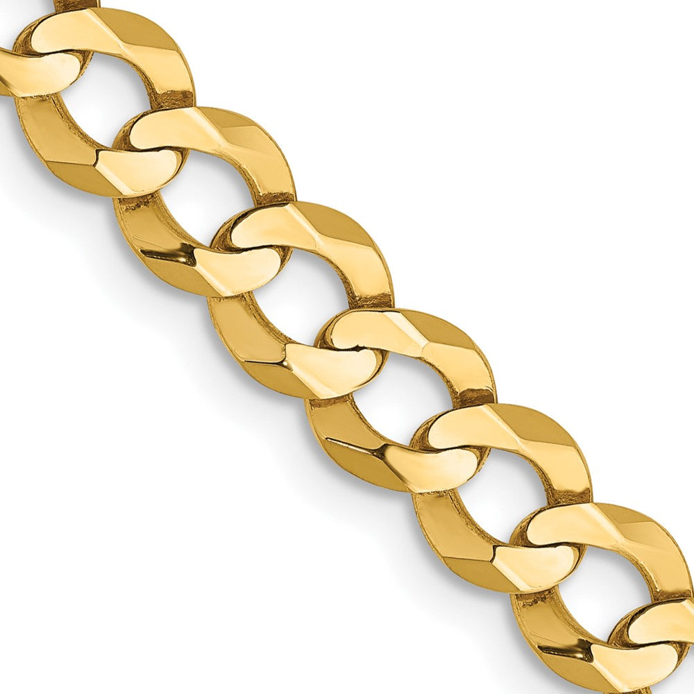 6mm 14K Yellow Gold Solid Lightweight Flat Curb Chain Bracelet - The Black  Bow Jewelry Company