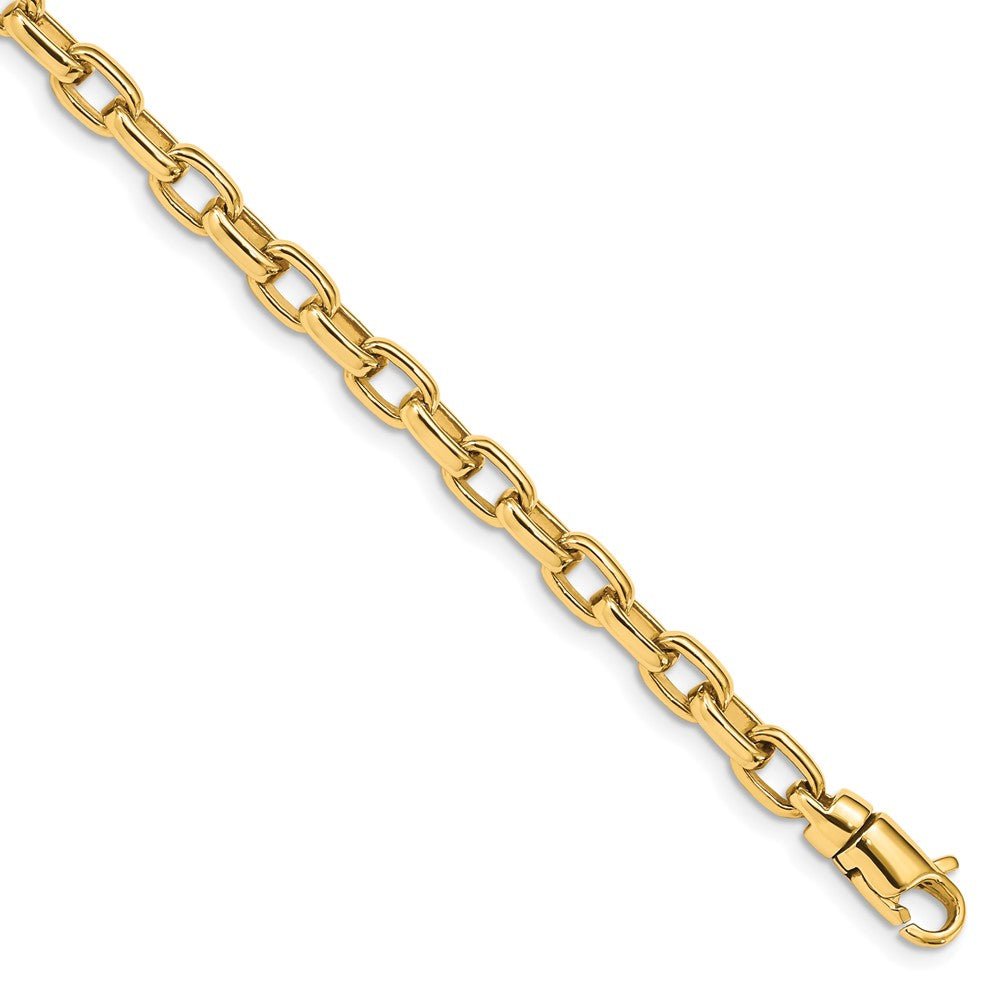 5mm 14K Yellow Gold Solid Polished Fancy Cable Chain Bracelet, Item C10530-B by The Black Bow Jewelry Co.